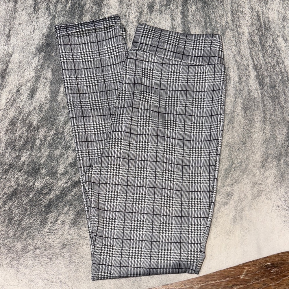 Gray Plaid Leggings/Dress Pants